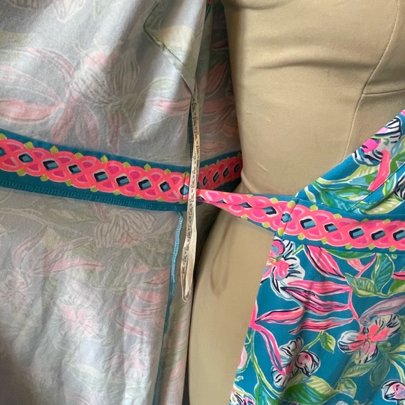 Lilly Pulitzer Clancie Knee length Wrap Dress Turquoise Size Large - Picture 10 of 15
